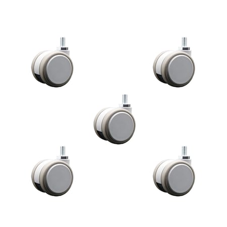 Service Caster 2 Inch MRI Safe Casters, 3/8 Inch Threaded Stem, Set of 5, 5PK SCC-TS02S50-TPR-GRY-381634-MRI-5
